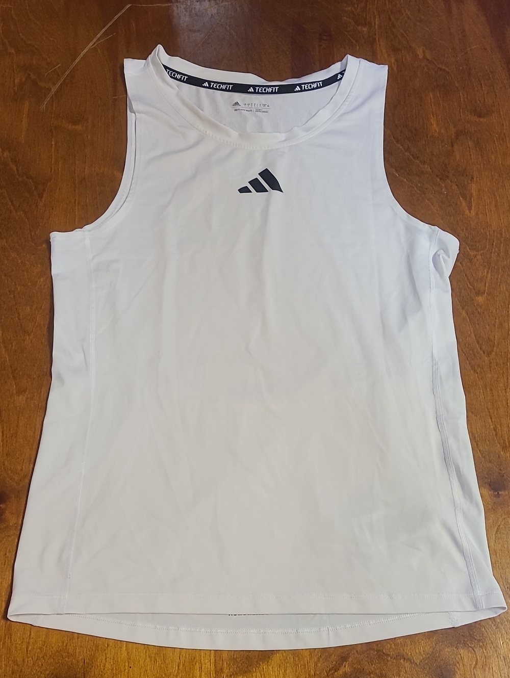 Men's adidas White Sleeveless Techfit Performance Bro Tank with Black Logo